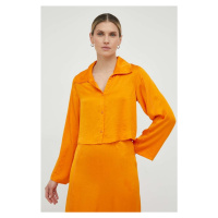 Košile American Vintage dámská, oranžová barva, regular, s klasickým límcem