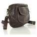 MARCO MAZZINI tmavě hnědá crossbody kabelka s širokým popruhem