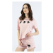 Dámské pyžamo šortky Vienetta Secret Kočky | světle růžová