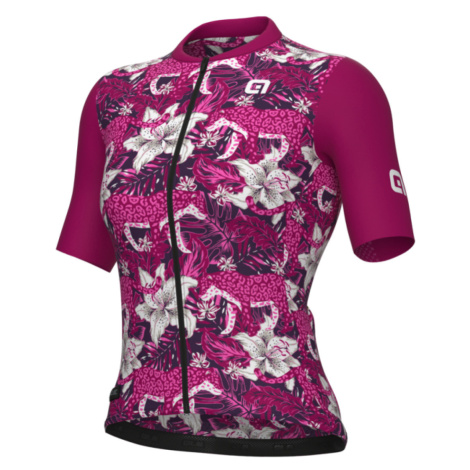 ALÉ Cyklistický dres s krátkým rukávem - HIBISCUS PR-E - fialová