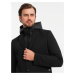 Ombre Men's jacket with high collar and hood - black