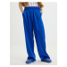 Tmavě modré dámské saténové široké kalhoty ONLY Victoria