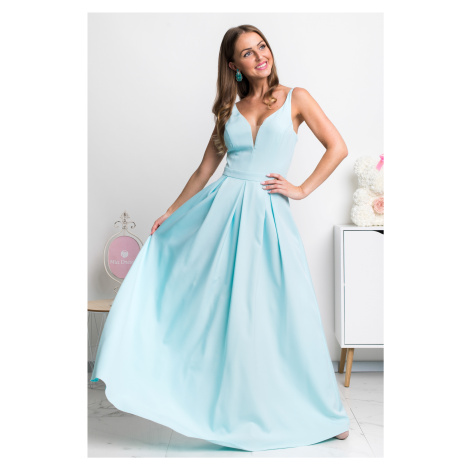 Parisse Světle modré dlouhé společenské šaty
