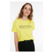 Trendyol Yellow Printed Semi Fitted Knitted T-Shirt