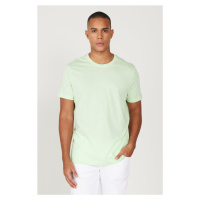 AC&Co / Altınyıldız Classics Pánské světle zelené slim fit slim fit tričko s krátkým rukávem ze 