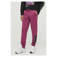 Tepláky Calvin Klein Jeans fialová barva