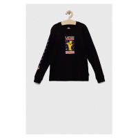 Dětská bavlněná košile s dlouhým rukávem Vans x Haribo černá barva, s potiskem