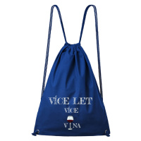 DOBRÝ TRIKO Bavlněný batoh s potiskem Více vína Barva: Královsky modrá