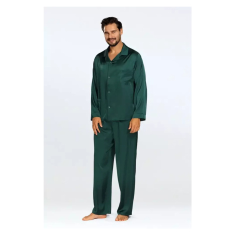 Pánské saténové pyžamo Lukas zelený DKaren