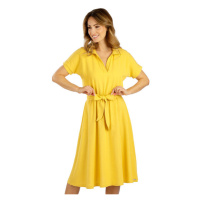Dámské šaty s krátkým rukávem Litex 5E104 | žlutá