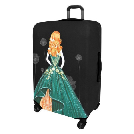 Kufryplus Obal na kufr Z22 Dáma v šatech, zelený L