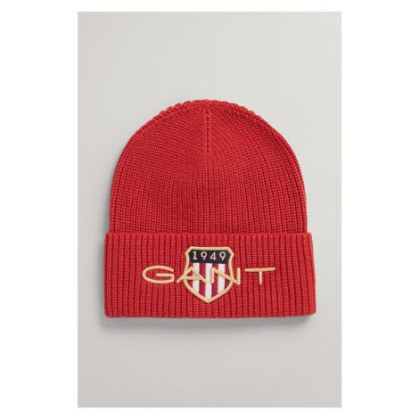 ČEPICE GANT D1. ARCHIVE SHIELD BEANIE červená