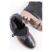Černo-béžové šněrovací kotníkové boty 1-25286