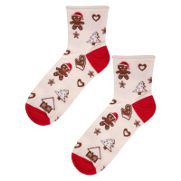 Perníček vánoční ponožky volný lem smetanová