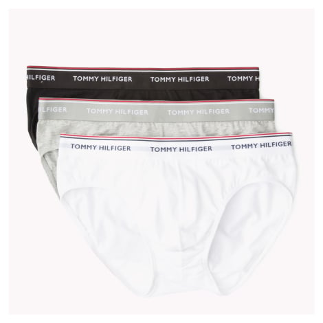 Pánské slipy 3-PACK COTTON BRIEFS 1U87903766004 černá/šedá/bílá - Tommy Hilfiger