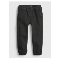 GAP Dětské džiny black denim joggers - Kluci