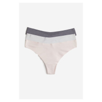 H & M - Neviditelné kalhotky thong 3 kusy - růžová