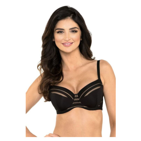 Vyztužená podprsenka Luna proužky černá Gorteks