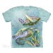 Pánské batikované triko The Mountain - Sea Turtle Swim - mint