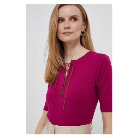 Tričko Lauren Ralph Lauren fialová barva