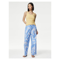 Žluto-modrá dámská vzorovaná pyžamová souprava Marks & Spencer