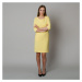 Midi šaty ve světle žluté barvě 11905
