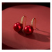 Éternelle Vánoční náušnice se zirkony Alice - vánoční baňka E1215/MCK Červená