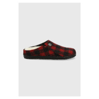 Dětské vlněné pantofle Birkenstock červená barva