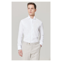 ALTINYILDIZ CLASSICS Men's White Shirt with Wrinkle-Free Fabric, Slim Fit, Fitted Fit 100% Cotto