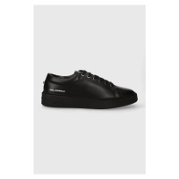 Kožené sneakers boty Karl Lagerfeld FLINT černá barva, KL53320A