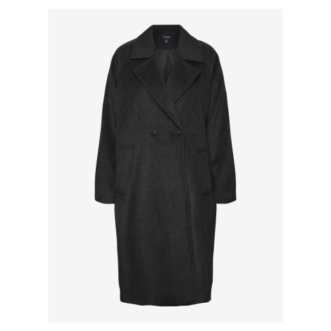 Černý dámský kabát s příměsí vlny VERO MODA Hazel
