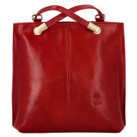 Kožená kabelka-batoh Amanda, červená
