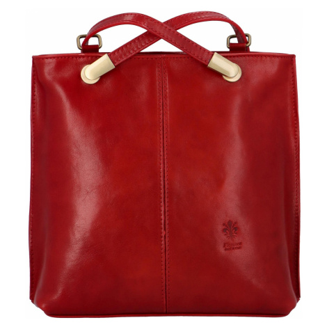 Kožená kabelka-batoh Amanda, červená Delami Vera Pelle