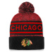 Chicago Blackhawks zimní čepice Authentic Pro Rink Heathered Cuffed Pom Knit