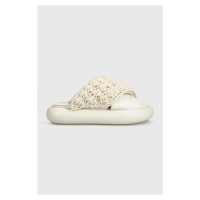 Pantofle JW Anderson Crochet Twister dámské, béžová barva, na platformě, ANW42027A