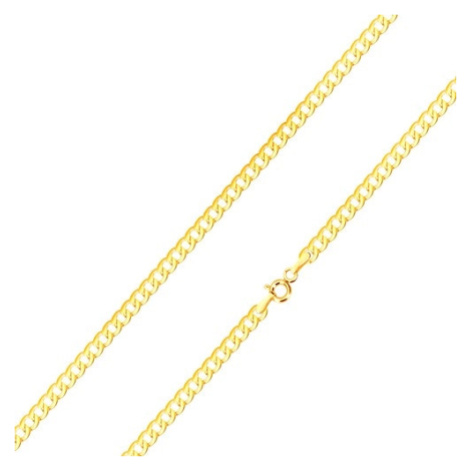 Lesklý řetízek ve žlutém 14K zlatě - plochá, sériově napojovaná očka, 500 mm Šperky eshop