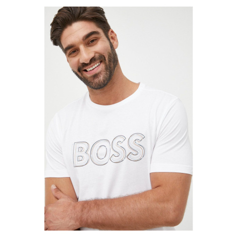 Bavlněné tričko BOSS Boss Athleisure bílá barva Hugo Boss
