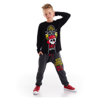 mshb&g Black Skateboard Boy T-shirt Trousers Set