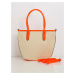 Béžová a oranžová pletená taška
