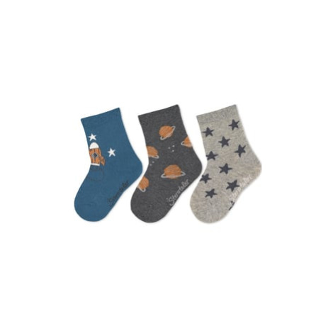 Sterntaler Dětské ponožky 3-Pack Space Medium Blue