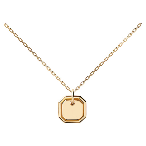 PDPAOLA Elegantní pozlacený náhrdelník OCTET CO01-435-U (řetízek, přívěsek)