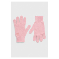 Dětské vlněné rukavice United Colors of Benetton růžová barva