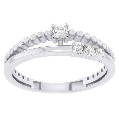 Brilio Silver Něžný stříbrný prsten se zirkony GR045W