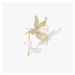 Éternelle Brož s perlou a zirkony Liliana - květina B7179-20221279 Zlatá
