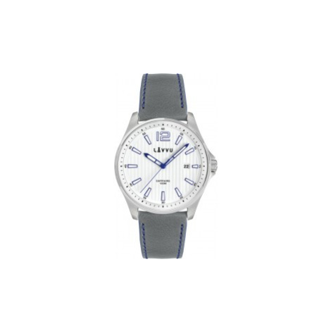 Pánské hodinky se safírovým sklem LAVVU LWM0163 NORDKAPP White / Top Grain Leather