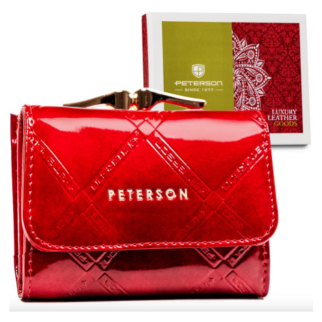 Malá kožená dámská peněženka s háčkem a zapínáním Peterson