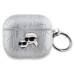 PU Embossed Karl and Choupette Heads Pouzdro pro AirPods 3 Silver Karl Lagerfeld