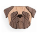 Dřevěná brož ve tvaru psa Pug Brooch