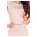 Růžové elegantní midi šaty s pásem
