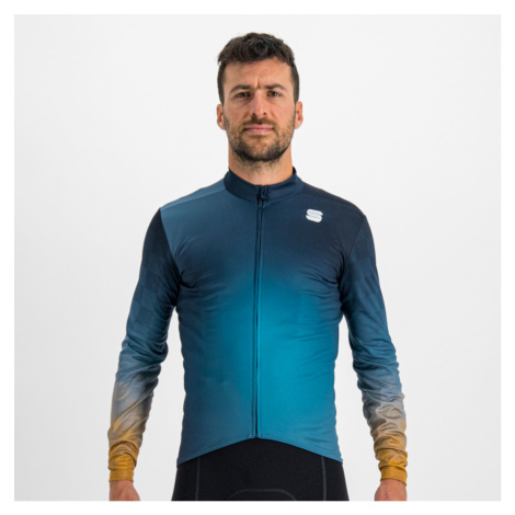 SPORTFUL Cyklistický dres s dlouhým rukávem zimní - ROCKET THERMAL - modrá/hnědá